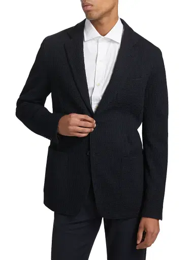 Giorgio Armani Men's Jersey Knit Sport Jacket - Navy - Size 46 | Thumbnail 3 Giorgio Armani Men's Jersey Knit Sport Jacket - Navy - Size 46 | Thumbnail 3