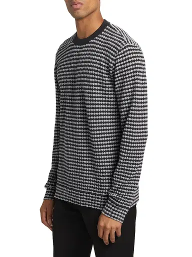 Giorgio Armani Men's Geo Print Crewneck Sweater - Navy - Size 46 | Thumbnail 4 Giorgio Armani Men's Geo Print Crewneck Sweater - Navy - Size 46 | Thumbnail 4