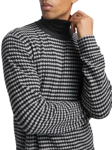 Giorgio Armani Men's Geo Print Crewneck Sweater - Navy - Size 46 | Thumbnail 6 Giorgio Armani Men's Geo Print Crewneck Sweater - Navy - Size 46 | Thumbnail 6