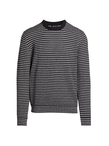 Giorgio Armani Men's Geo Print Crewneck Sweater - Navy - Size 46 | Thumbnail 1 Giorgio Armani Men's Geo Print Crewneck Sweater - Navy - Size 46 | Thumbnail 1