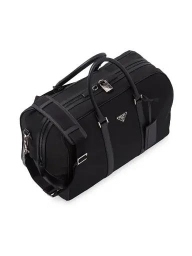Prada Men's Re-Nylon and Saffiano Leather Duffel Bag | Thumbnail 3 Prada Men's Re-Nylon and Saffiano Leather Duffel Bag | Thumbnail 3