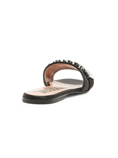 MOSCHINO Women's Sequin & Crystal-Embellished Mules - Black | Thumbnail 3