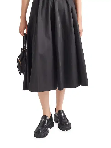 Prada Women's Brushed Leather Monolith Loafers - Black - Size 11 | Thumbnail 2