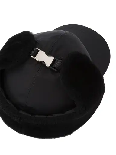 Prada Men's Re-Nylon and Shearling Hat - Black - Size XXL | Thumbnail 4 Prada Men's Re-Nylon and Shearling Hat - Black - Size XXL | Thumbnail 4