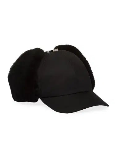 Prada Men's Re-Nylon and Shearling Hat - Black - Size XXL | Thumbnail 1 Prada Men's Re-Nylon and Shearling Hat - Black - Size XXL | Thumbnail 1