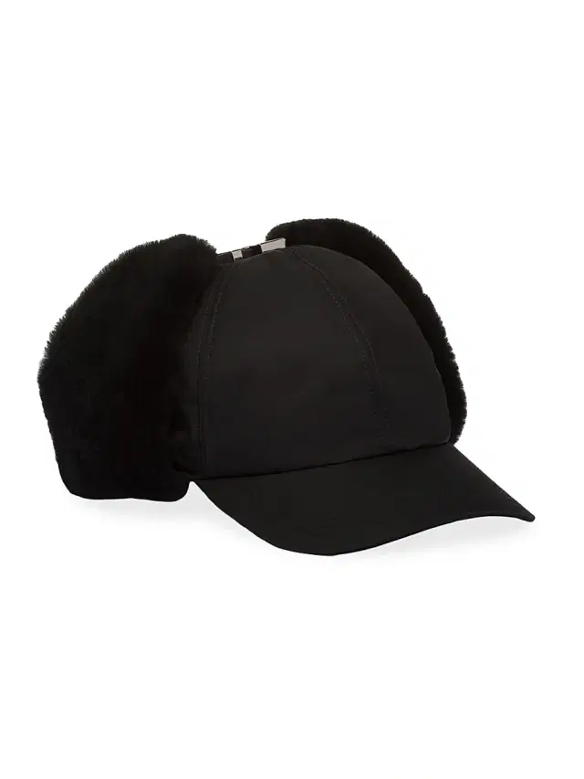 Prada Men's Re-Nylon and Shearling Hat - Black