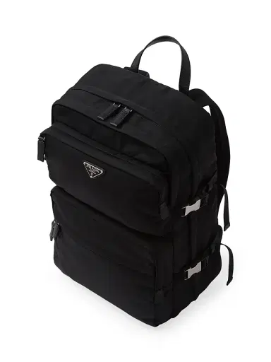 Prada Men's Re-Nylon And Saffiano Leather Backpack - Black | Thumbnail 3