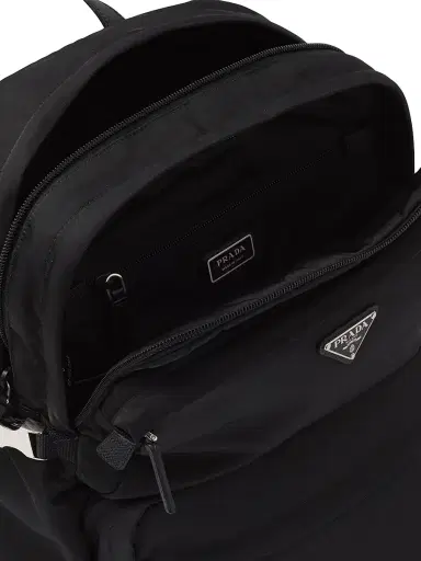 Prada Men's Re-Nylon And Saffiano Leather Backpack - Black | Thumbnail 5