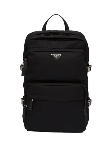 Prada Men's Re-Nylon And Saffiano Leather Backpack - Black | Thumbnail 1