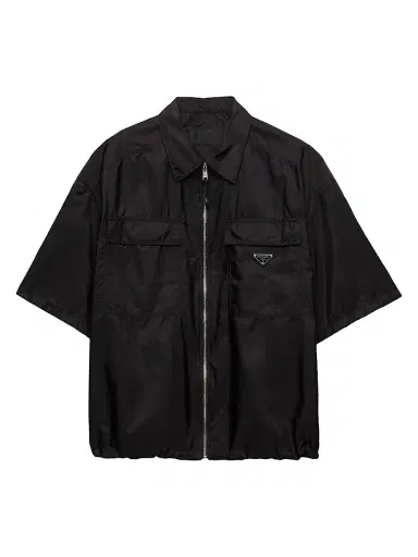 Prada Men's Short Sleeve Light Re-Nylon Shirt - Black - Size XL | Thumbnail 1 Prada Men's Short Sleeve Light Re-Nylon Shirt - Black - Size XL | Thumbnail 1