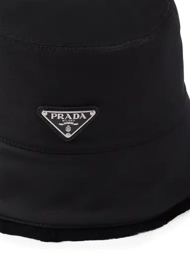 Prada Men's Re-Nylon And Shearling Bucket Hat - Black - Size Medium | Thumbnail 4 Prada Men's Re-Nylon And Shearling Bucket Hat - Black - Size Medium | Thumbnail 4