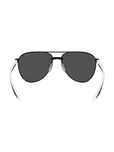 Prada Linea Rossa Men's 61MM Aviator Sunglasses - Matte Black Dark Grey | Thumbnail 4