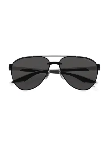 Prada Linea Rossa Men's 61MM Aviator Sunglasses - Matte Black Dark Grey | Thumbnail 5