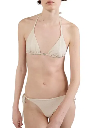 Prada Women's Jersey Triangle Bikini Top with Rhinestones - Pink - Size Large | Thumbnail 2 Prada Women's Jersey Triangle Bikini Top with Rhinestones - Pink - Size Large | Thumbnail 2