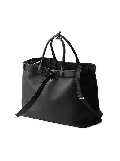 Prada Men's Buckle Leather Bag with Belt - Black | Thumbnail 2 Prada Men's Buckle Leather Bag with Belt - Black | Thumbnail 2