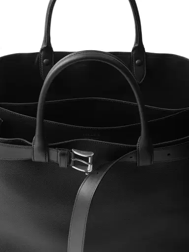 Prada Men's Buckle Leather Bag with Belt - Black | Thumbnail 4 Prada Men's Buckle Leather Bag with Belt - Black | Thumbnail 4