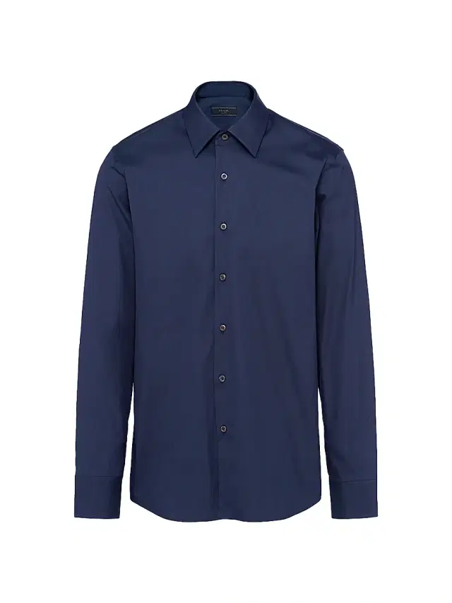 Prada Men's Stretch Cotton Shirt - Blue