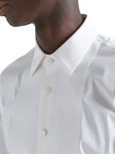 Prada Men's Stretch Cotton Shirt - White - Size 18 | Thumbnail 4
