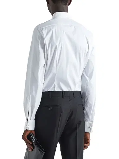 Prada Men's Stretch Cotton Shirt - White - Size 18 | Thumbnail 5