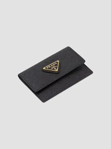 Prada Women's Saffiano Leather Card Holder - Black | Thumbnail 2 Prada Women's Saffiano Leather Card Holder - Black | Thumbnail 2
