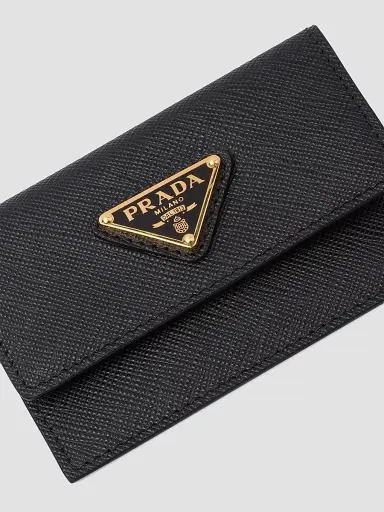 Prada Women's Saffiano Leather Card Holder - Black | Thumbnail 5 Prada Women's Saffiano Leather Card Holder - Black | Thumbnail 5