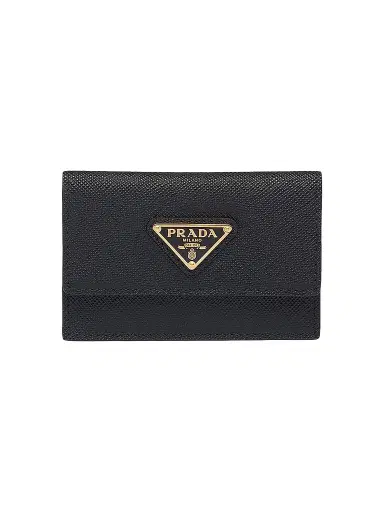 Prada Women's Saffiano Leather Card Holder - Black | Thumbnail 1 Prada Women's Saffiano Leather Card Holder - Black | Thumbnail 1
