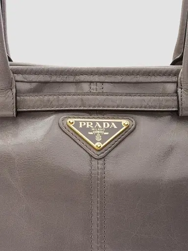 Prada Women's Bonnie Medium Leather Top Handle Bag - Grey | Thumbnail 6 Prada Women's Bonnie Medium Leather Top Handle Bag - Grey | Thumbnail 6