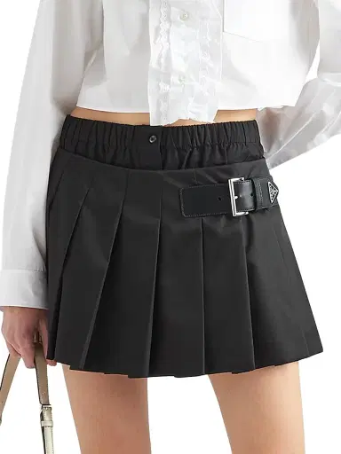 Prada Women's Pleated Re-Nylon Miniskirt | Thumbnail 2 Prada Women's Pleated Re-Nylon Miniskirt | Thumbnail 2