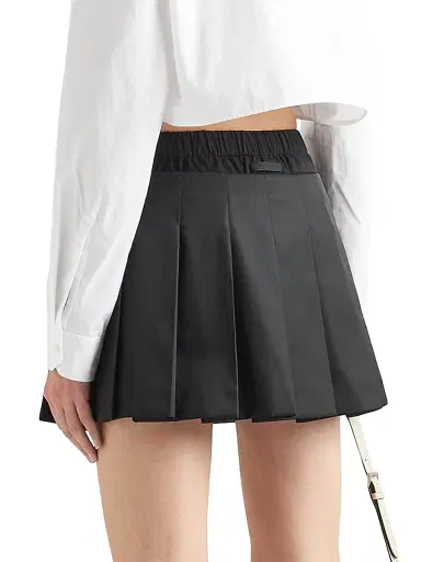 Prada Women's Pleated Re-Nylon Miniskirt | Thumbnail 5 Prada Women's Pleated Re-Nylon Miniskirt | Thumbnail 5