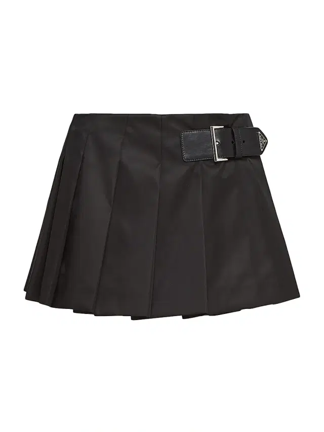 Prada Women's Pleated Re-Nylon Miniskirt - Black