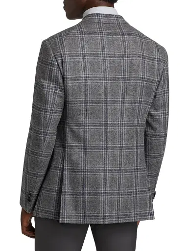 Giorgio Armani Men's Plaid Wool & Cashmere Jacket | Thumbnail 5 Giorgio Armani Men's Plaid Wool & Cashmere Jacket | Thumbnail 5