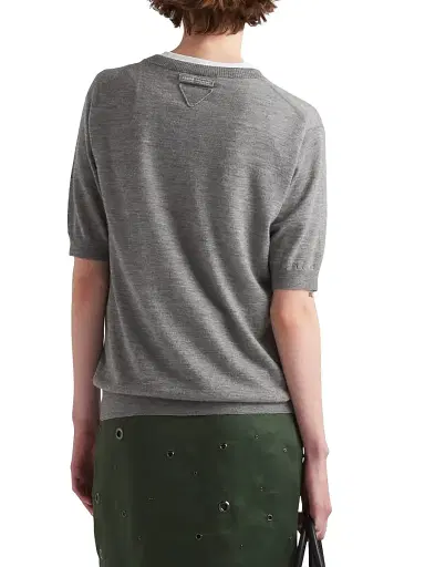 Prada Women's Cashmere Crew-Neck Sweater - Grey | Thumbnail 5 Prada Women's Cashmere Crew-Neck Sweater - Grey | Thumbnail 5