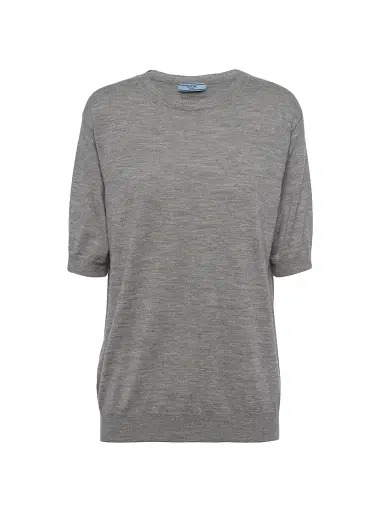 Prada Women's Cashmere Crew-Neck Sweater - Grey | Thumbnail 1 Prada Women's Cashmere Crew-Neck Sweater - Grey | Thumbnail 1