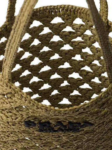 Prada Women's Woven Fabric Crochet Tote Bag - Green | Thumbnail 3 Prada Women's Woven Fabric Crochet Tote Bag - Green | Thumbnail 3