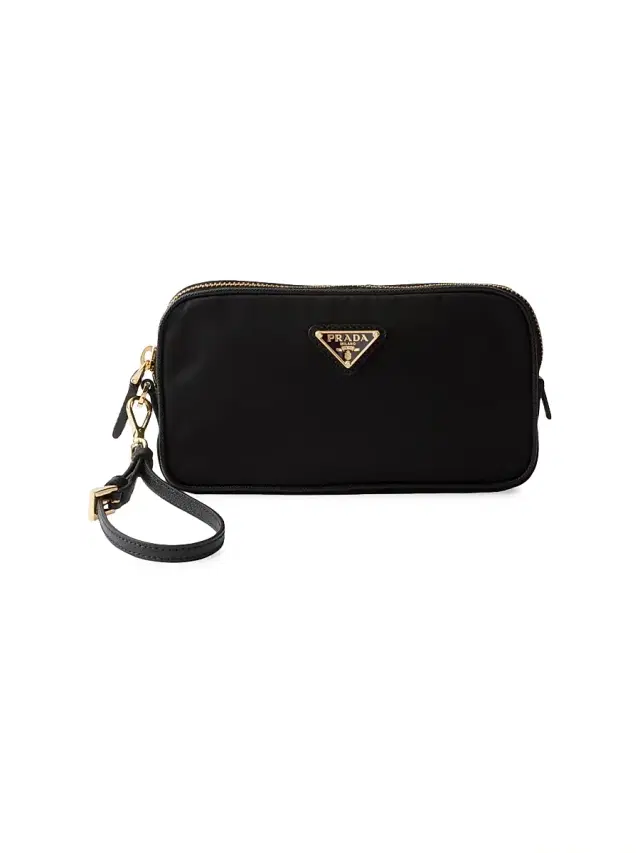 Women's Re-Edition 1978 Re-Nylon and Saffiano Leather Pouch - Black