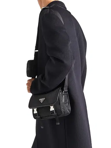 Prada Men's Re-Nylon and Saffiano Leather Shoulder Bag - Black - Size 0 | Thumbnail 2 Prada Men's Re-Nylon and Saffiano Leather Shoulder Bag - Black - Size 0 | Thumbnail 2
