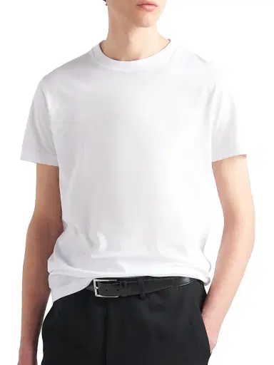 Prada Men's Three Pack Cotton Jersey T-Shirts | Thumbnail 2