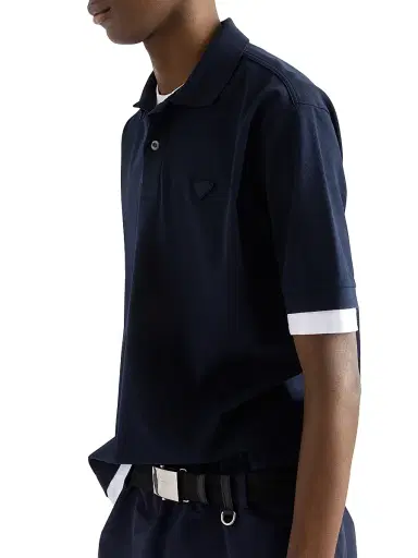 Prada Men's Cotton Polo Shirt - Blue - Size XL | Thumbnail 5 Prada Men's Cotton Polo Shirt - Blue - Size XL | Thumbnail 5