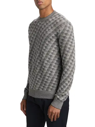 Giorgio Armani Men's Geo Print Crewneck Sweater | Thumbnail 4