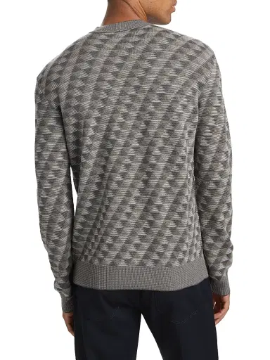 Giorgio Armani Men's Geo Print Crewneck Sweater | Thumbnail 5