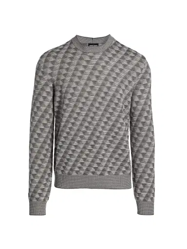 Giorgio Armani Men's Geo Print Crewneck Sweater | Thumbnail 1