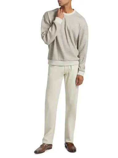Giorgio Armani Men's Wool Jersey Crewneck Sweater - Tan - Size 40 | Thumbnail 2 Giorgio Armani Men's Wool Jersey Crewneck Sweater - Tan - Size 40 | Thumbnail 2