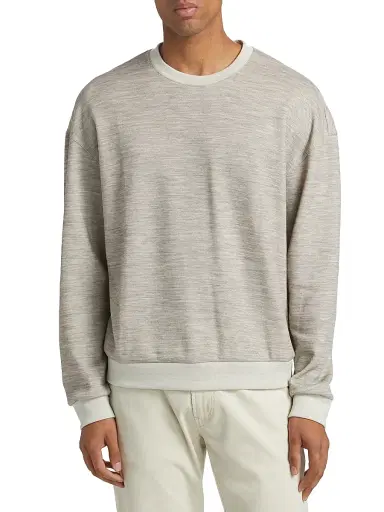 Giorgio Armani Men's Wool Jersey Crewneck Sweater - Tan - Size 40 | Thumbnail 3 Giorgio Armani Men's Wool Jersey Crewneck Sweater - Tan - Size 40 | Thumbnail 3
