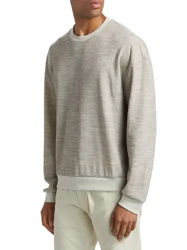 Giorgio Armani Men's Wool Jersey Crewneck Sweater - Tan - Size 40 | Thumbnail 4 Giorgio Armani Men's Wool Jersey Crewneck Sweater - Tan - Size 40 | Thumbnail 4