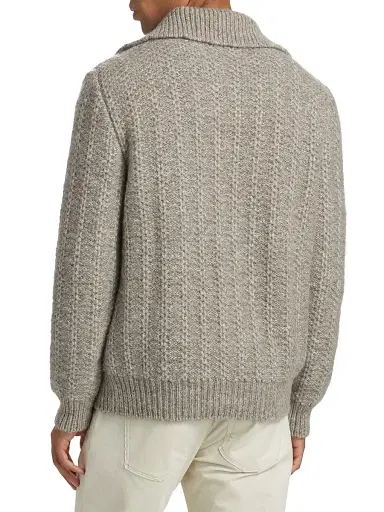Giorgio Armani Men's Knit Button-Front Jacket Cardigan - Tan - Size 42 | Thumbnail 5