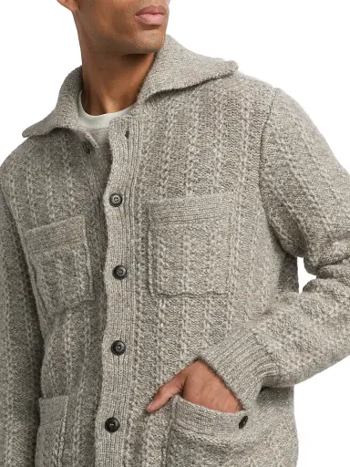 Giorgio Armani Men's Knit Button-Front Jacket Cardigan - Tan - Size 42 | Thumbnail 6