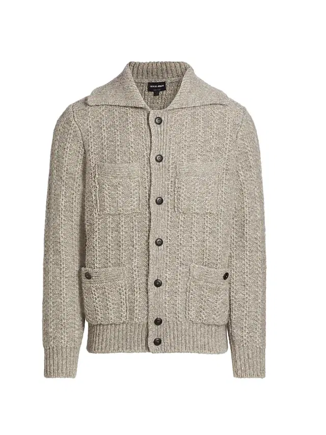 Men's Knit Button-Front Jacket Cardigan - Tan