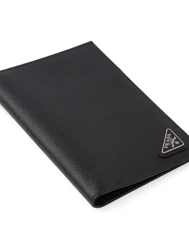 Prada Men's Saffiano Leather Passport Holder - Black | Thumbnail 5