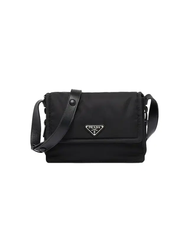 Women's  Padded Re-Nylon Shoulder Bag - Black