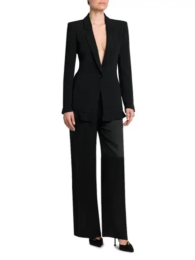 Giorgio Armani Women's Cady One-Button Jacket - Black - Size 8 | Thumbnail 2 Giorgio Armani Women's Cady One-Button Jacket - Black - Size 8 | Thumbnail 2